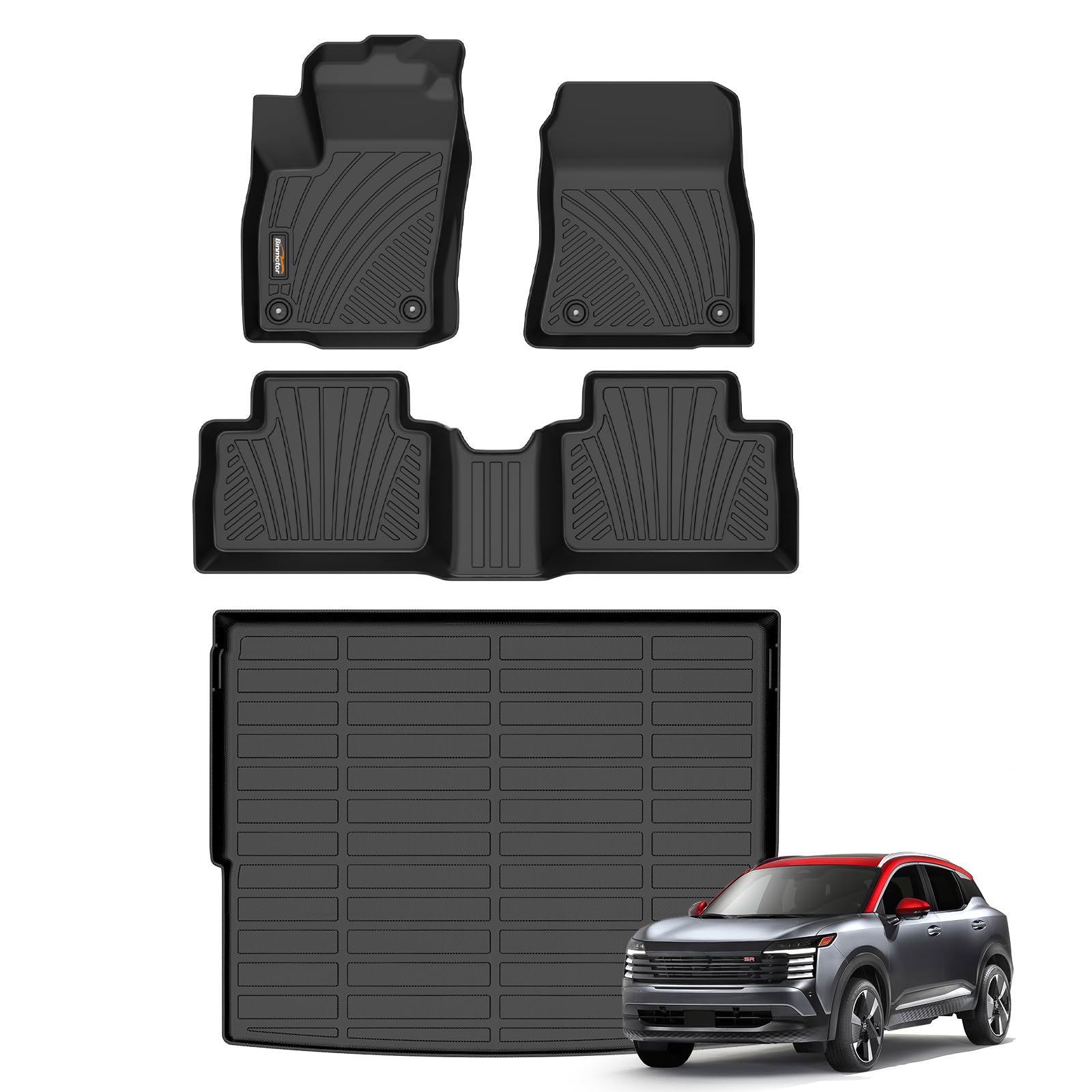 Binmotor-Floor Mats & Cargo Liner Set for Nissan Kicks 2025 2026 SV SR (Not for S), All Weather Mats Cargo Trunk Mat Waterproof Car Mats for Nissan Kicks 2025 Accessories Custom Fit Image Binmotor-Floor Mats & Cargo Liner Set for Nissan Kicks 2025 2026 SV SR (Not for S), All Weather Mats Cargo Trunk Mat Waterproof Car Mats for Nissan Kicks 2025 Accessories Custom Fit Image