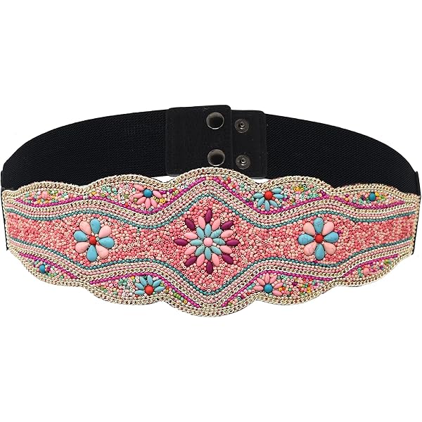 4519 Bohemian Women Belts Handmade Beads Ethnic Statement Wide Elastic Body Bohemian Women Belts Handmade Beads Ethnic Statement Wide  main image 3