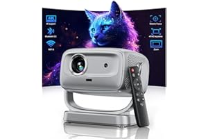 4K Supported Smart Projector with WiFi 6 and Bluetooth 5.1, FHD 1080P Portable Projector with Auto Focus Keystone, Max 300" S