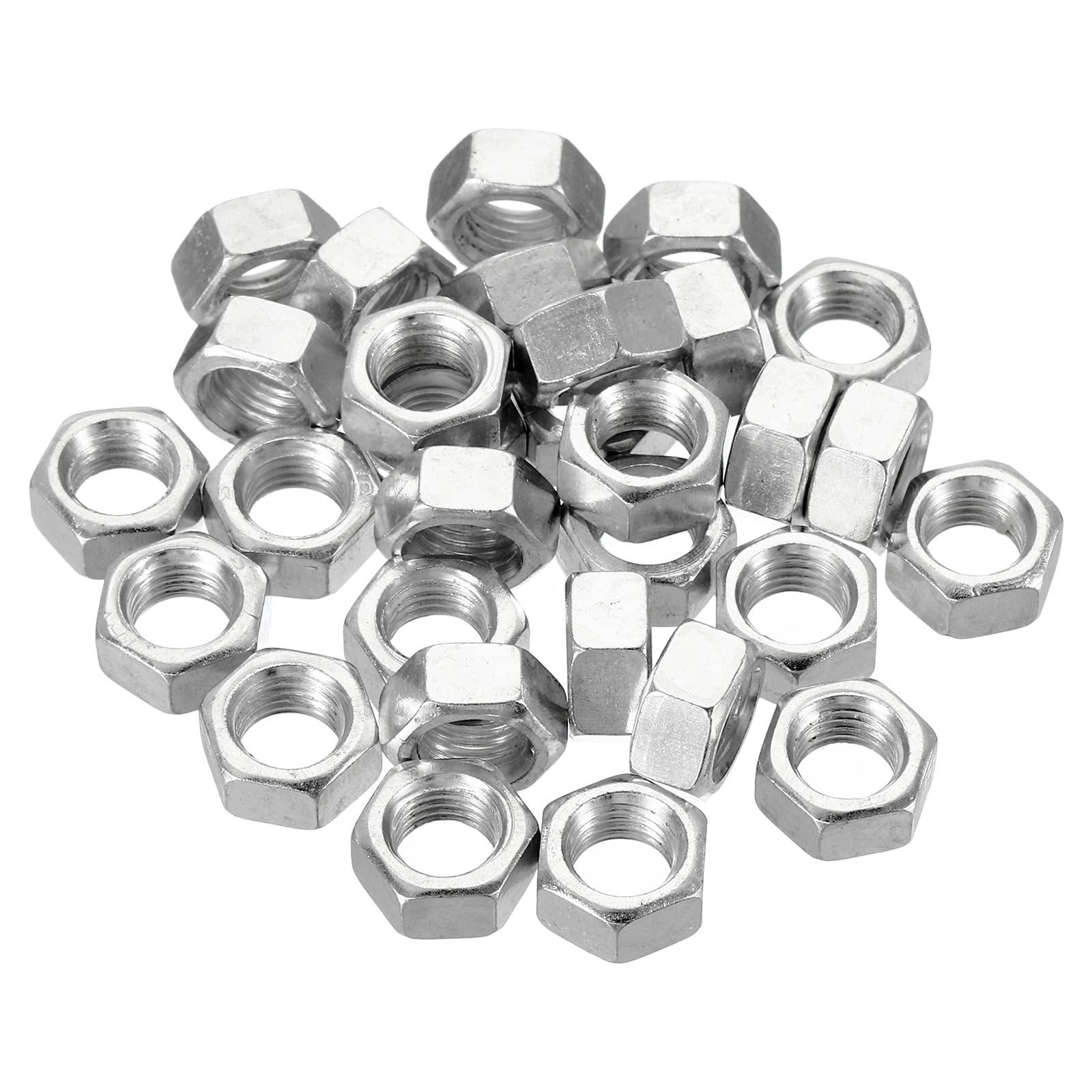 PATIKIL M8 x 1.0 Steel Hex Nuts, 30 Pack Metric Thread Zinc Plated Finished Hardware Nuts Screw Bolt Fasteners 6mm Height