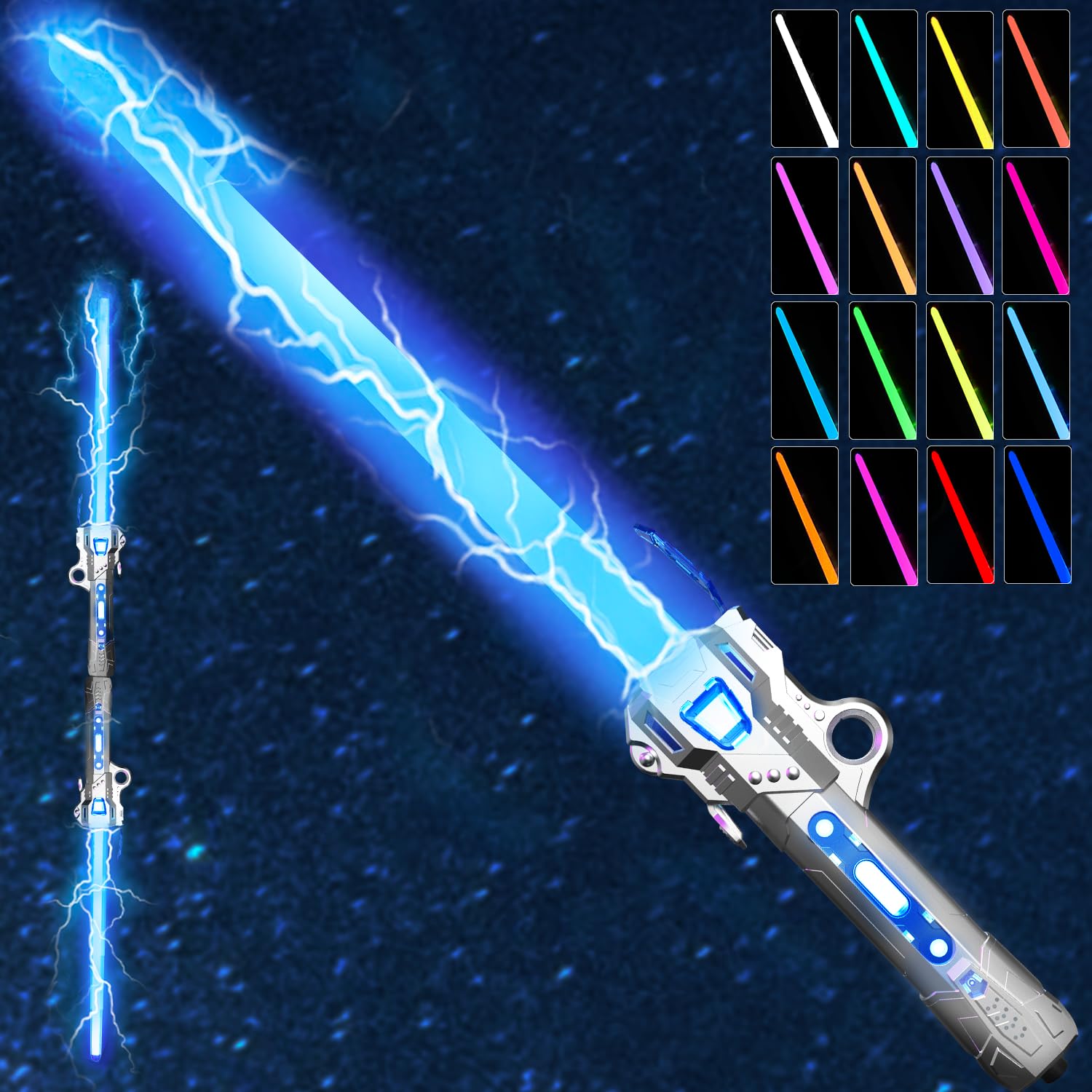 Photo 1 of NizHome Lightsaber, 16 Color Changing Retractable Light Saber with FX Sound & USB C Charging Cable, 3Modes Rechargeable Light