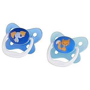 Dr. Brown's Prevent Contour Pacifier, Stage 2 (6-12m), Polka Dots Blue, 2-Pack