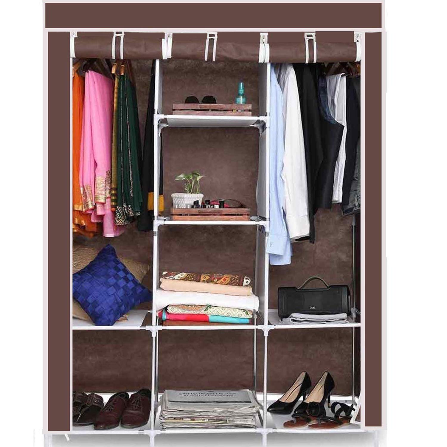 GTC® 6+2 Layer Collapsible Wardrobe for Clothes 88130 (Without Pocket