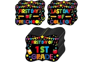 PETCEE First Day and Last Day of School Photo Prop Signs Back to School Chalkboard Style Sign for Kids Girl Boy 15 Grades Preschool Kindergarten to College Photo Props First Day of School Gifts