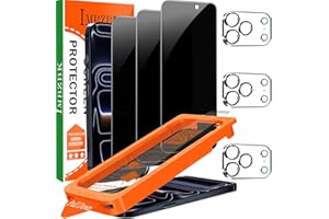 IMBZBK [Auto-Dust Removal] 3 Pack Privacy Screen Protector for iPhone 17 Pro Max [6.9 INCH] Anti Spy Private Accessories, Case Friendly Film, Military Grade Tempered Glass 3 Camera Lens Protector