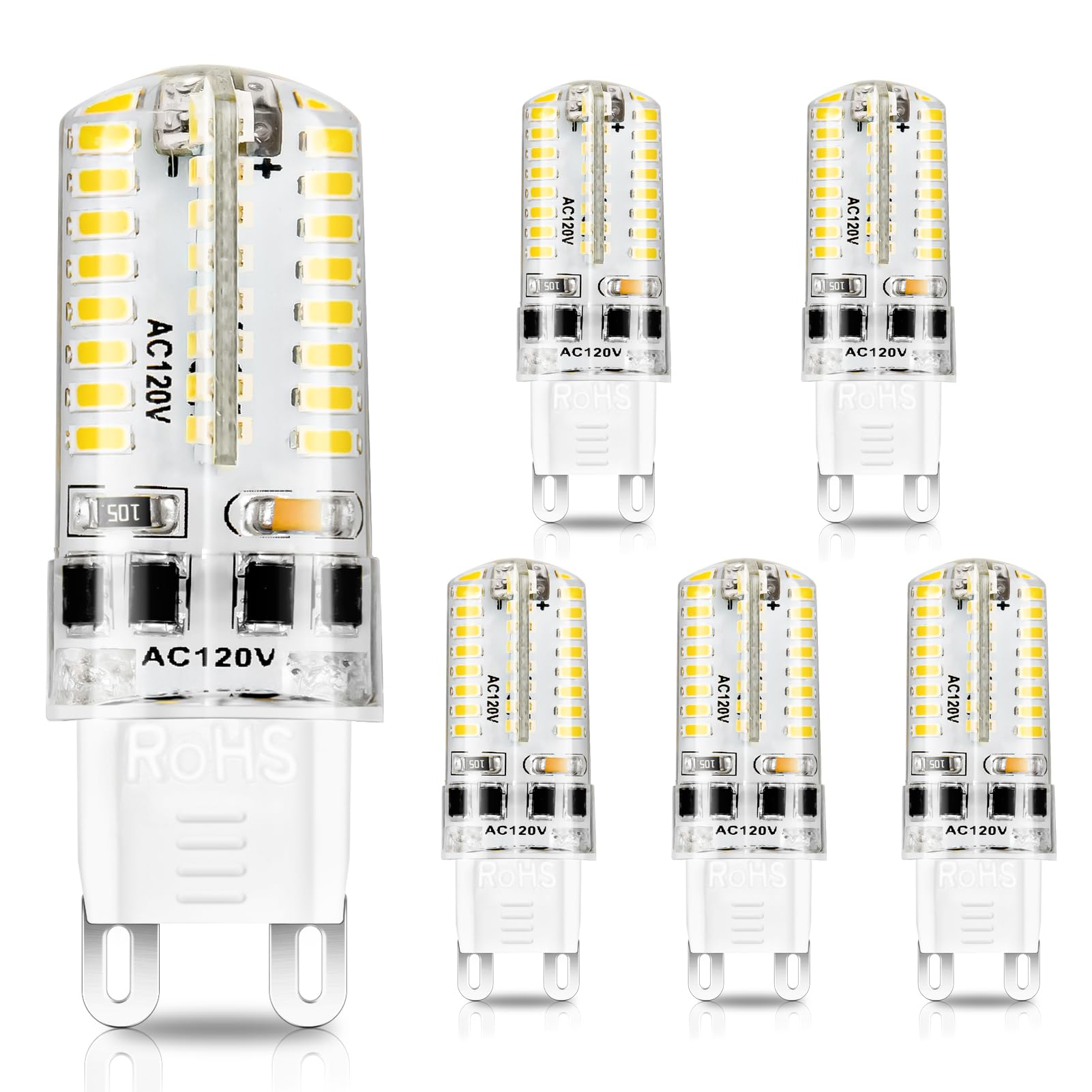 Photo 1 of YGS-Tech G9 LED Bulb Dimmable, 4W(35W Halogen Equivalent), G9 Light Bulb, 2700K Ultra Warm White, CRI80, G9 Base Bulb for Chandelier, Interior Decoration Lighting, Commodity Display Lighting, 6-Pack