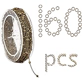 SUNNYCLUE 39 Feet Antique Bronze Satellite Chains Necklace Jewelry Making Chains with Brass Jump Rings Lobster Clasps Pinch Bails for Necklaces Bracelets Anklet Earring Jewelry Making
