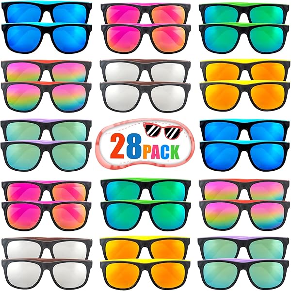 Kids Sunglasses TIKAITOYO 36 Pack 12 Colors Neon Party Sunglasses