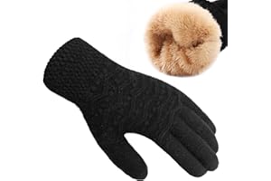 Trifabricy Winter Gloves for Women, Warm Fleece Lined Womens Gloves, Knit Glove for Women, Touchscreen Glove for Cold Weather