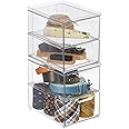 Amazon.com: mDesign Stackable Storage Containers Box with 2 Pull-Out ...
