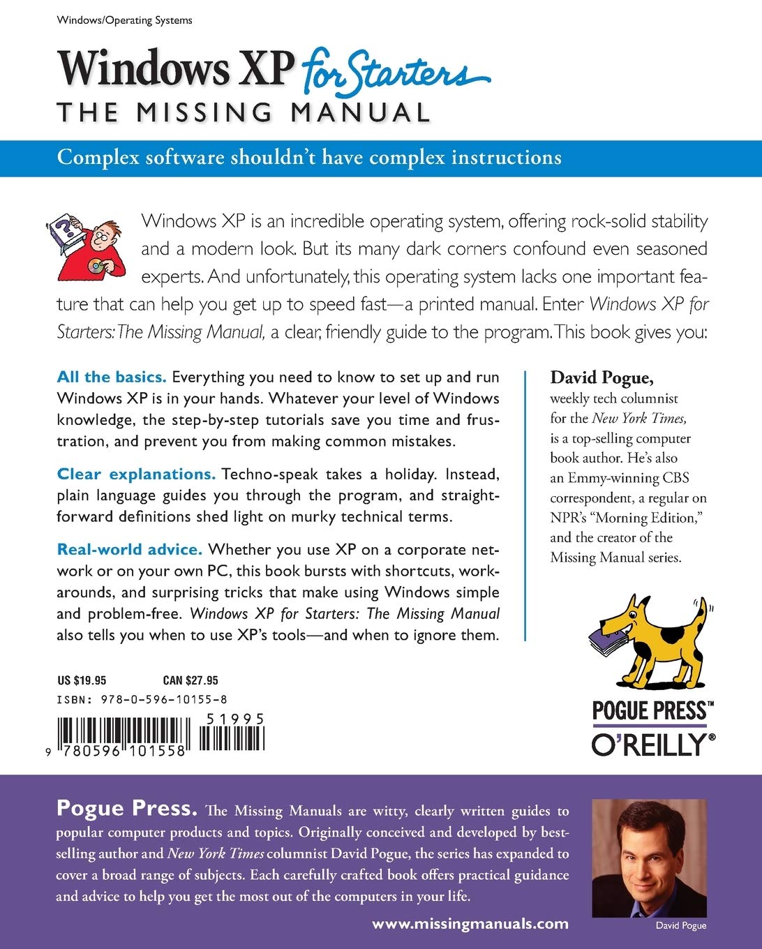 Windows Xp For Starters The Missing Manual Exactly What You Need To Get Started Pogue David Books Amazon Ca