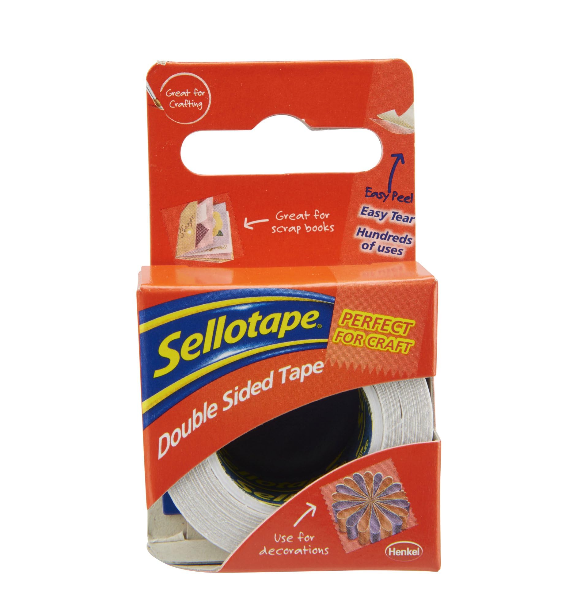 Sellotape Double Sides Tape, 15 mm x 5 m - Pack of 12