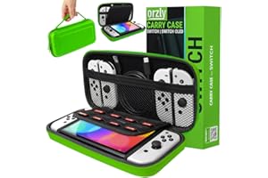 Orzly Carry Case Compatible with Nintendo Switch and New Switch OLED Console -Protective Hard Portable Travel Carry Case Shell Pouch with Pockets for Accessories and Games