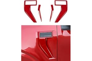 Savadicar 2-Piece Red Fender Vent Trim Cover for 2021-Present Ford F150, Side Emblem Surround Overlay Accent, Exterior Styling Upgrade Accessories