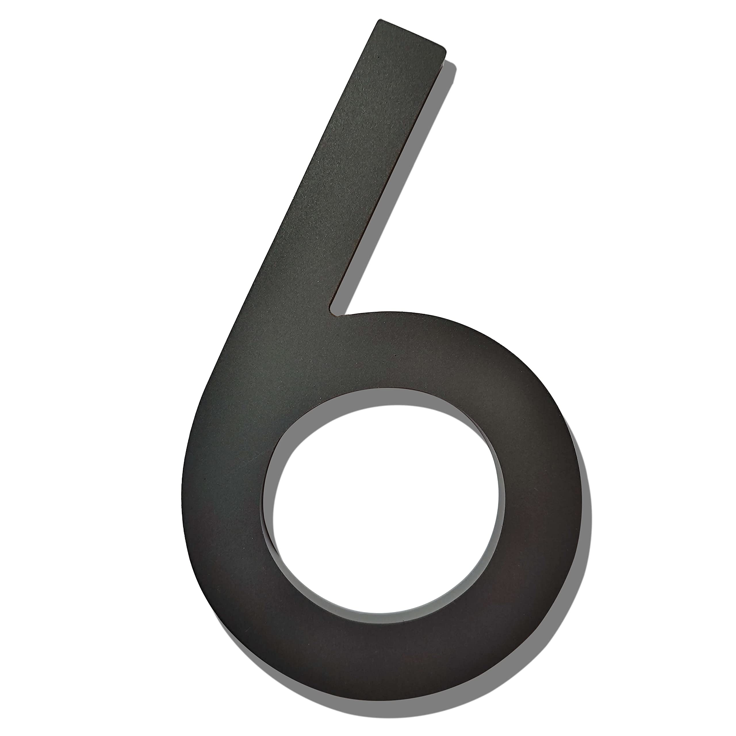 Ywonoby 5 Inch House Numbers for Outside-Large Modern 3D Floating Door Numbers-Weatherproof and Easy to Install-Matte Black Acrylic Number (6)