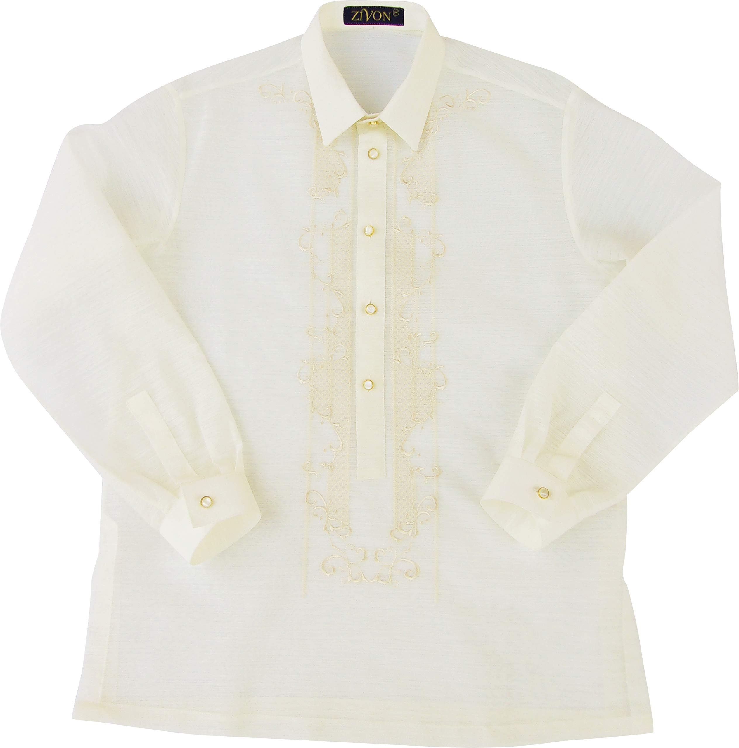 Zivon MOB-033 Barong Tagalog for Men Filipino Dress Shirt Without Lining