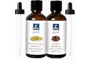 GM Gumili Frankincense and Myrrh Essential Oil, 100% Pure Undiluted Essential Oil for Skin, Hair, Aromatherapy - 1 oz (Pack of 2)