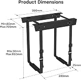 BONTEC Adjustable Under Desk PC Mount CPU Holder 20 kg Load 71 in view 6
