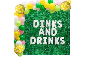 POP FIZZ DESIGNS Dinks and Drinks Pickleball Party Decorations | Pickle Balloon Garland Kit + Foil Backdrops + Pickleball Balloons | Fun Pickleball Birthday Decorations (Dinks and Drinks)