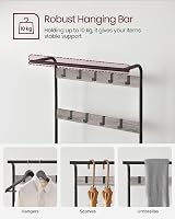 VASAGLE Coat Rack 4-in-1 with Shoe Storage Bench Hallway Organizer Greige Black view 4