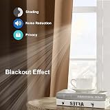 AMEHA Blackout Eyelet Curtains 66x54 2 Panels Beige Room Living Room view 8