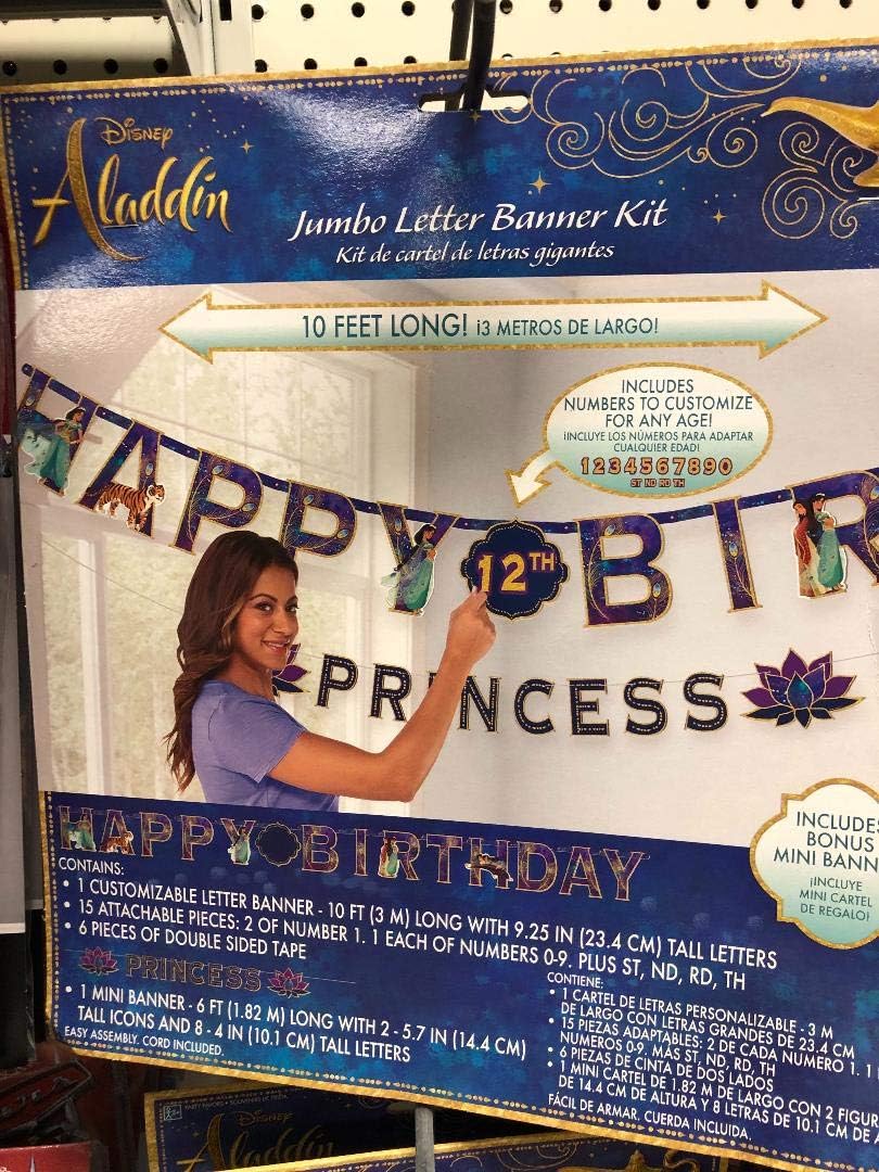 Amazon Com Amscan Disney Aladdin Birthday Add An Age Letter Party