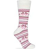 Wise Blend Ladies Merino Wool Blend Heavyweight Floral Frost Boot Socks 1 Pair Pack