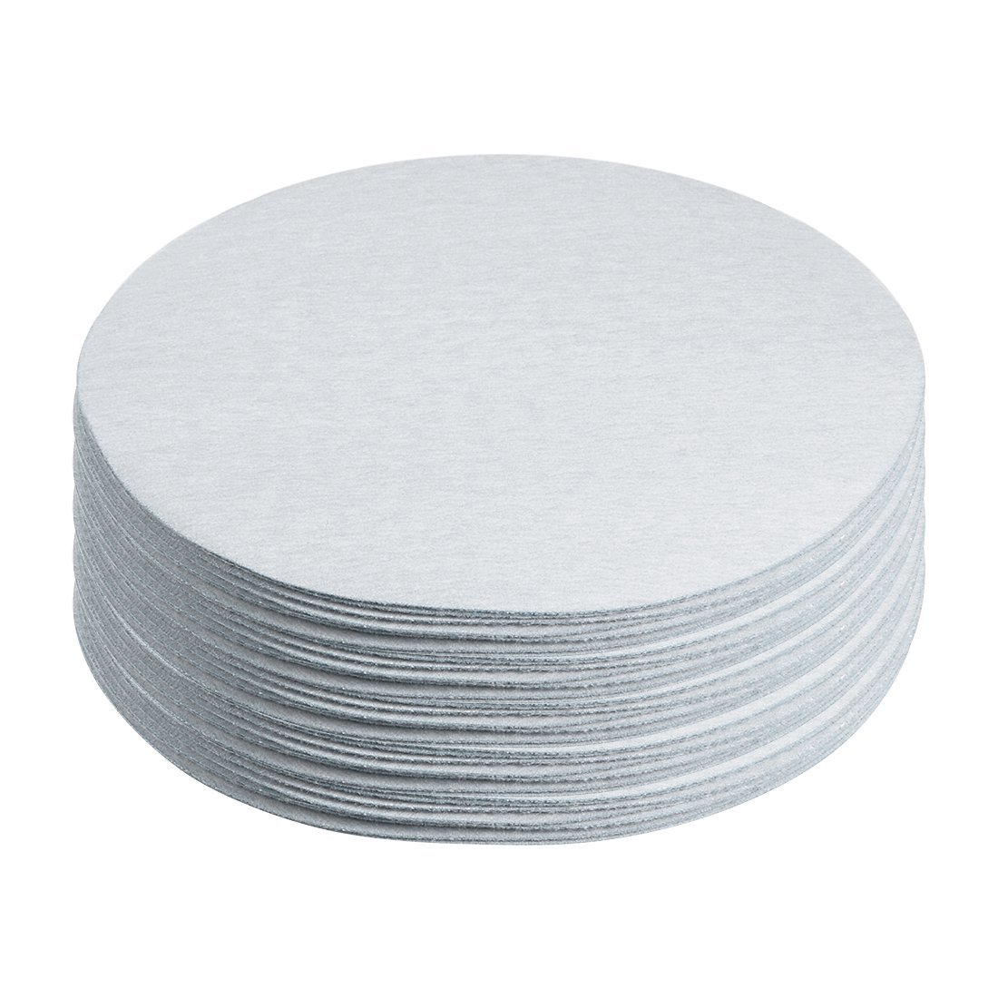 Sourcingmap 50 Pcs 6-Inch Aluminum Oxide White Dry Hook and Loop Sanding Discs Flocking Sandpaper 400 Grit