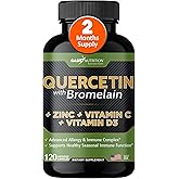 Gade Nutrition Quercetin with Bromelain Vitamin C and Zinc Vitamin D3 | Immune Support Supplement in Capsules | Non-GMO, Gluten-Free, Vegan | Made in The USA | 2 Month Supply