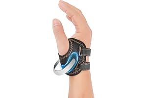 FORTEMOTUS CMC Thumb Brace - Comfortable Nylon Thumb Splint for Mild CMC Joint Pain Relief, Osteoarthritis, Tendonitis, CMC Joint Thumb Arthritis Support Brace for Women Men, Black, Right, Medium