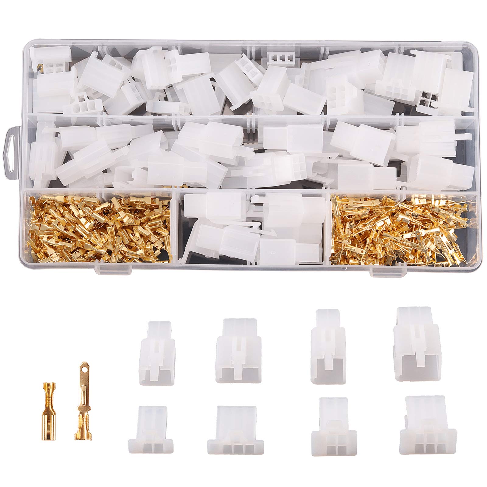 Kinstecks 380PCS 2.8mm Automotive Connector Kit 2 3 4 6 Pin Automotive Electrical Wire Connectors Kit for Motorcycle Motorbike Car Truck Scooter Boats Electric Instruments