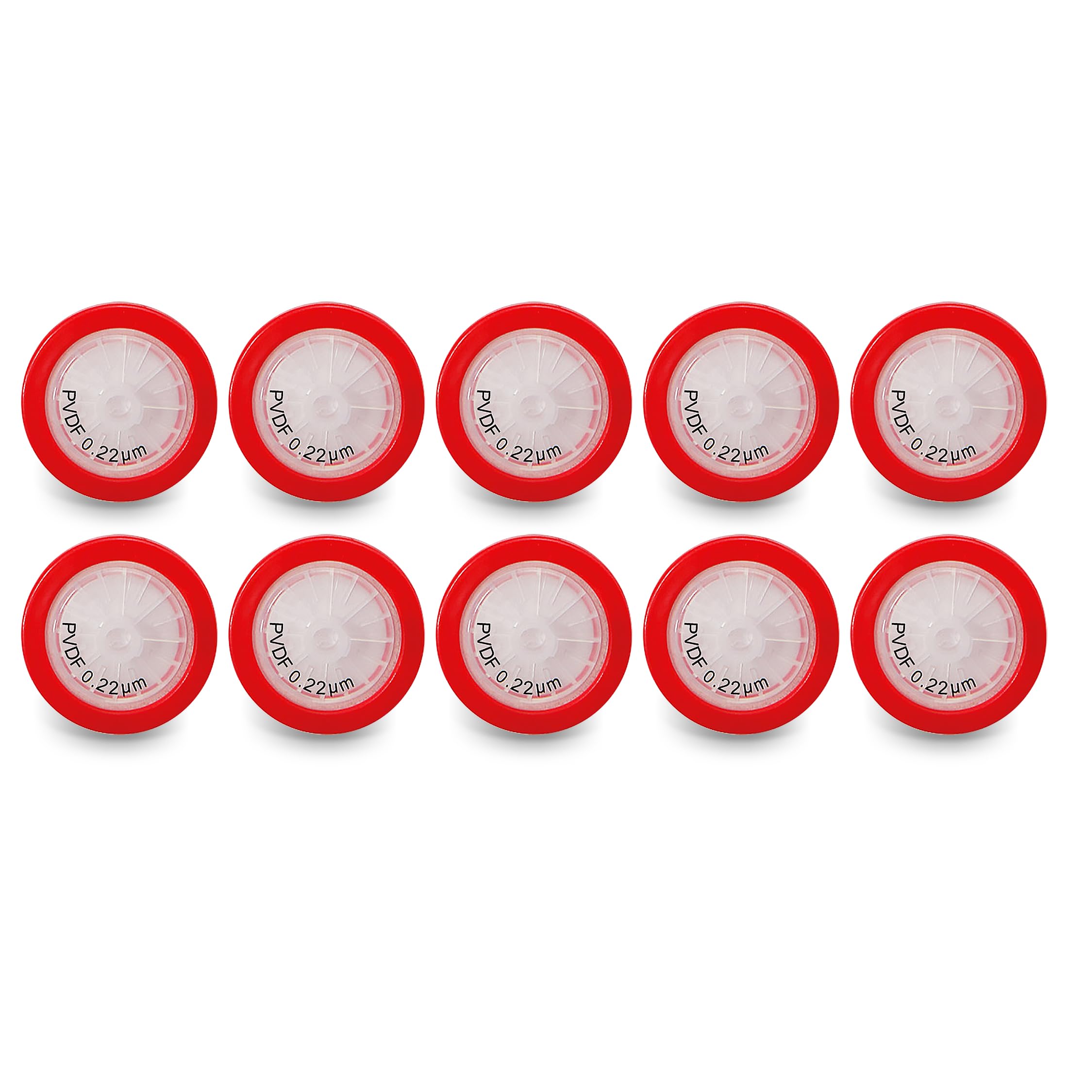 AMTAST Syringe Filter Hydrophobic PVDF Syringe Filter Non Sterile Syringe Filter (PVDF, 25mm Diameter, 0.22um Pore Size, Pack of 10)