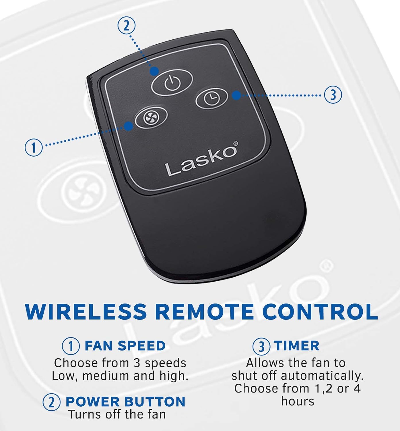 Lasko 1843 18" Remote Control Cyclone Pedestal Fan, Black eBay