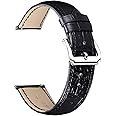 BINLUN Genuine Leather Watch Bands Women Men Quick Release Leather Watch Straps Replacement with 12 Colors Option (10mm, 12mm, 14mm, 15mm, 16mm, 17mm, 18mm, 19mm, 20mm, 21mm, 22mm, 23mm)