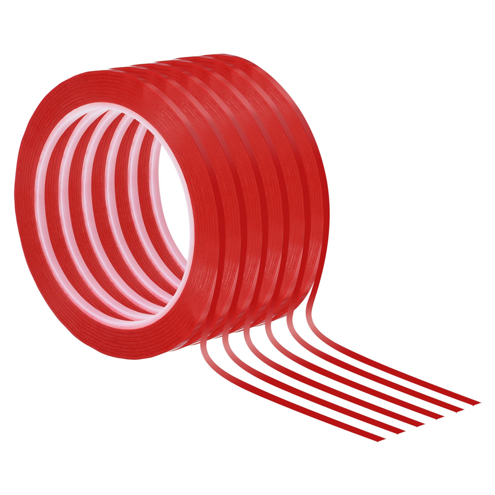PATIKIL 1/8" Whiteboard Tape, 6 Pack Thin Dry Erase Tape for Graphic Chart Marking DIY Art, Red