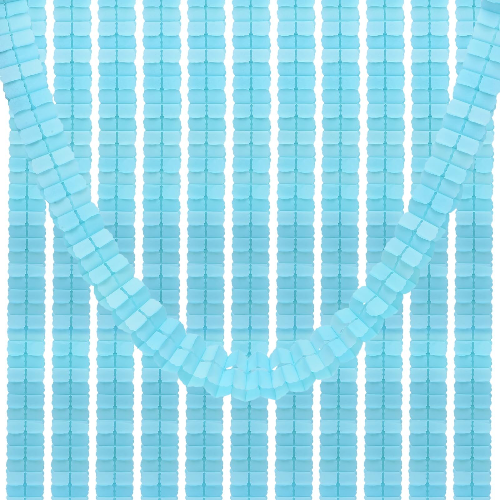 PATIKIL 9.8ft Four-Leaf Garland, 12 Pack Tissue Paper Hanging Flower Garland Reusable Streamers for Party Wedding Backdrop Decorations, Mint Green