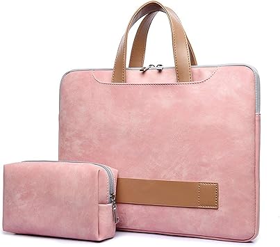 pink leather laptop bag