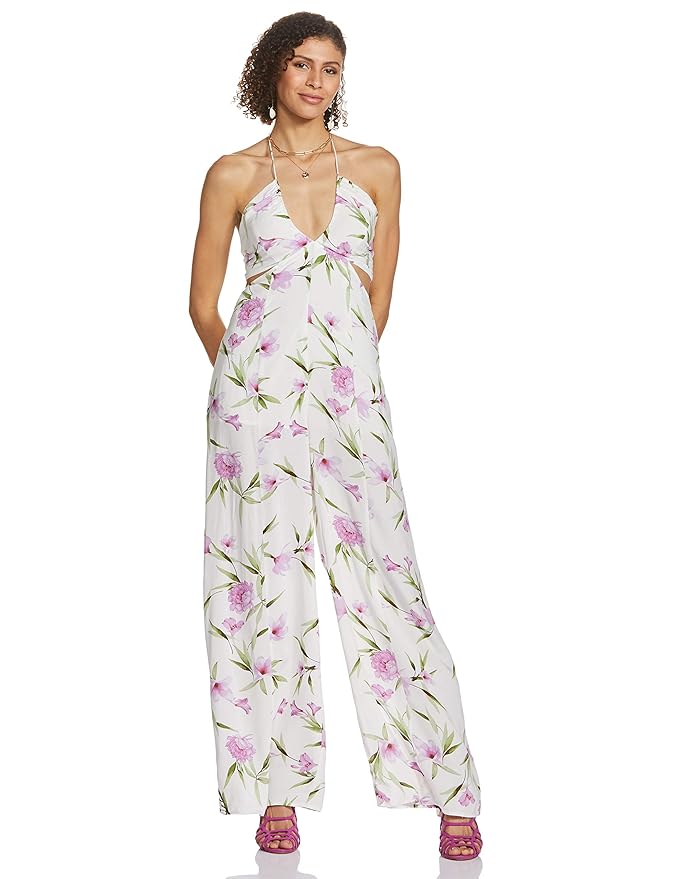 Buy Forever Twenty One Rayon Jumpsuit (343038023_Cream/Multi_Medium) at