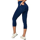 Heathyoga Capri Jeans for Women Stretchy Pull On Jeggings for Women Denim Jean Capris Pants Capri Leggings with Pockets