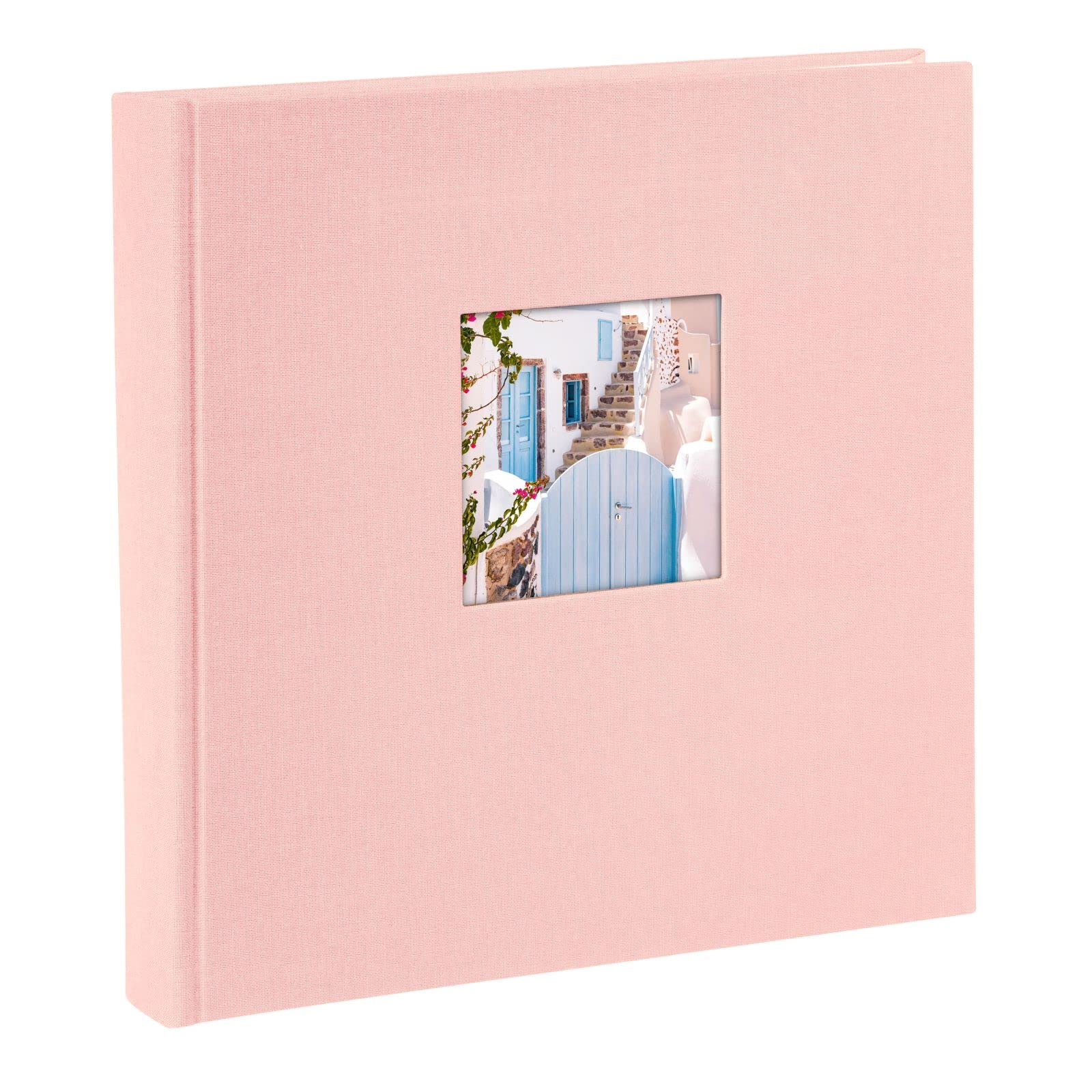 goldbuch Bella Vista Rosé 24 822 Photo Album with Picture Cut-Out, Memory Album in Format 25 x 25 cm, Photo Album 60 White Pages with Glassine Dividers, Photo Book with Linen Cover, Baby Pink