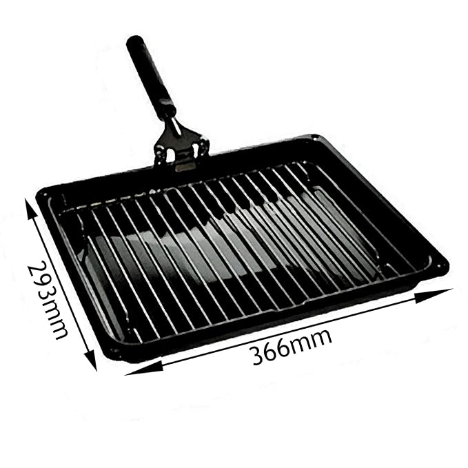SPARES2GO Grill Pan Tray + Handle & Grid Rack Stand for Bush Oven