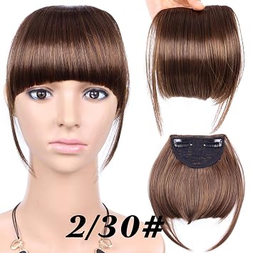 Amazon Com Fake Bangs Clip Ons 6 Inches Straight Short Front