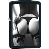 Zippo Lighter, Midnight Girl Collection - View from Behind #1, Black Matte 75048