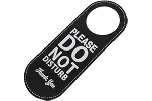Zerodeko Double-sided Pu Leather Do Not Disturb Door Plaque with Black and Green Sides, Small Hanging Sign