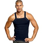 John Son Super Heavy Weight Square Cut Tank Top - 2 Pack (3XL, Navy)