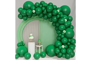 DBKL Dark Green Balloons 100pcs Dark Green Balloon Garland Arch Kit 5/10/12/18 Inch Different Sizes Dark Green Matte Latex Balloon for Baby Shower Birthday Jungle Safari Party Decorations Christmas Balloon