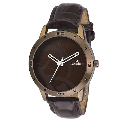 Swisstone Analogue Brown Round Dial Mens Watch (Sw-Bw061-Bwn)