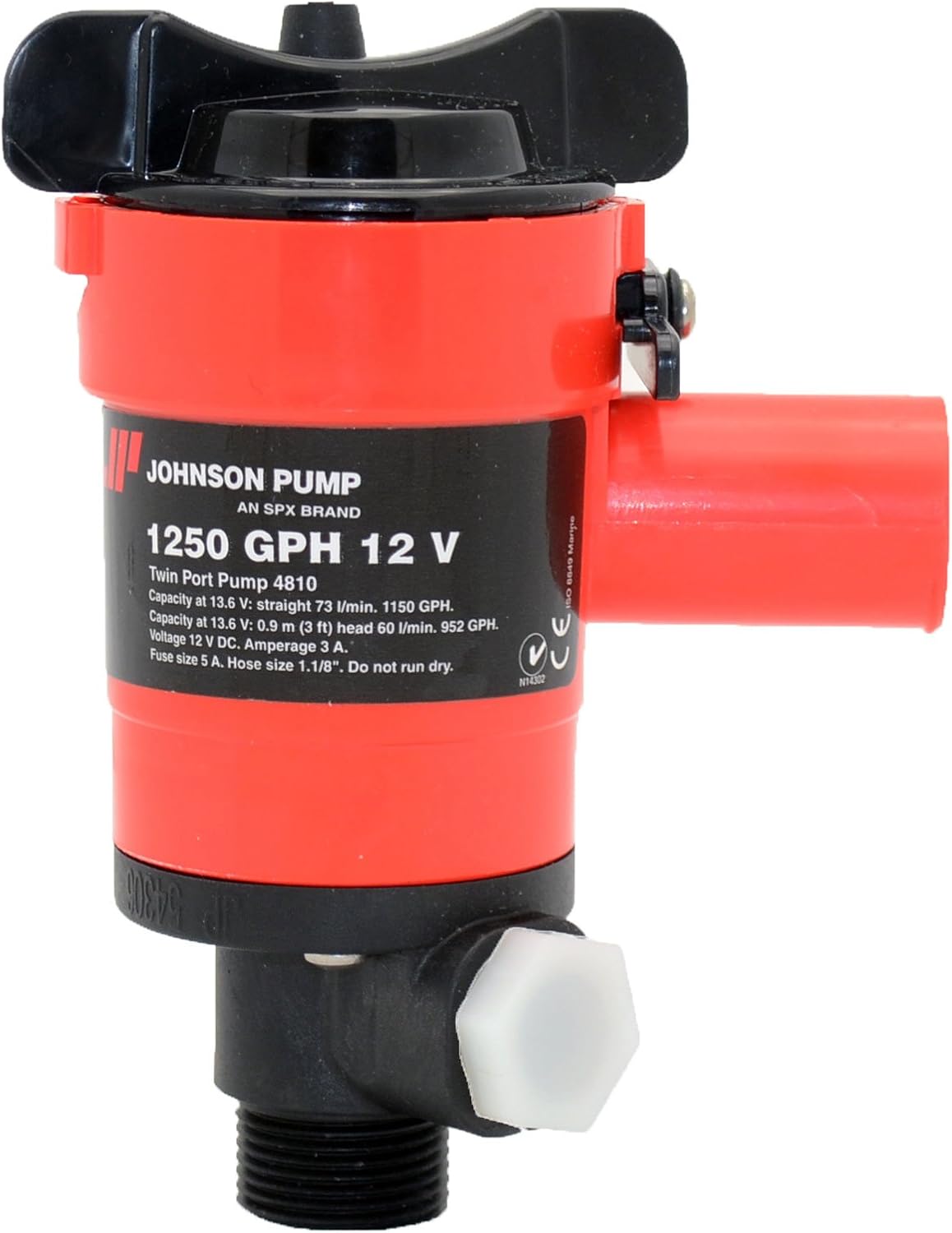 aerator pump for livewells on Amazon Com Johnson Pumps 48103 1250 Gph Aerator Livewell Pump Sports Outdoors