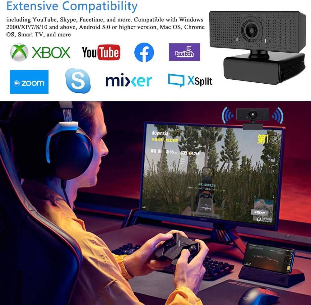 Estudio Cámara  Computadora cam para Videollamadas swonuk Ultra HD 1080P Cámara  con