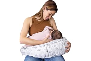 Boppy Uplift Nursing Pillow - Wedge Bottle & Breastfeeding Pillow to Reduce Spit-Up and Reflux Symptoms, with Body-Inclusive Opening and Belt, Baby Safety Alliance Verified - Gray Gentle Leaves